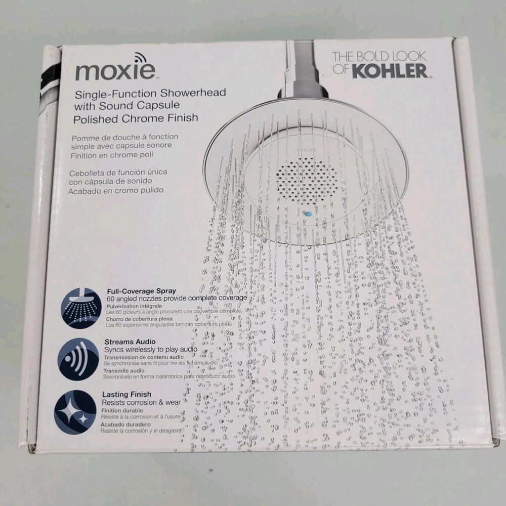 MOXIE Showerhead Polished Chrome Bluetooth Wireless Speaker - Brand New